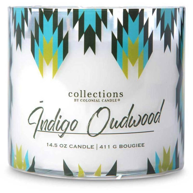 Colonial Candle Desert bougie de soja parfumée en verre 3 mèches 411 g - Indigo Oudwood 