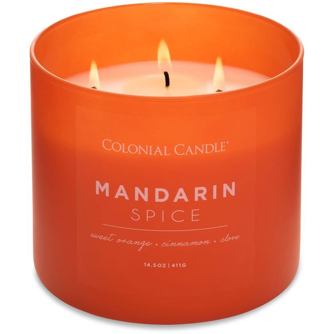 Colonial Candle Pop Of Color geurkaars van sojabonen in glas 3 lonten 14,5 oz 411 g - Mandarin Spice