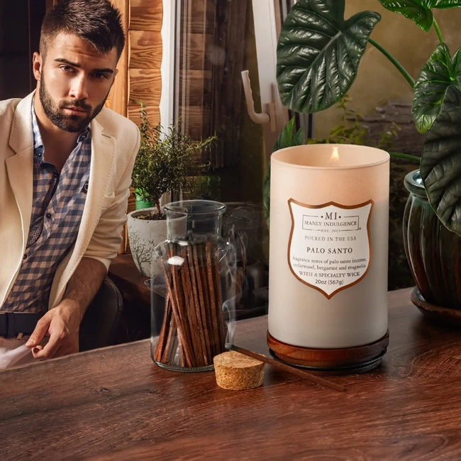 Vela perfumada para hombre de soja Palo Santo Colonial Candle