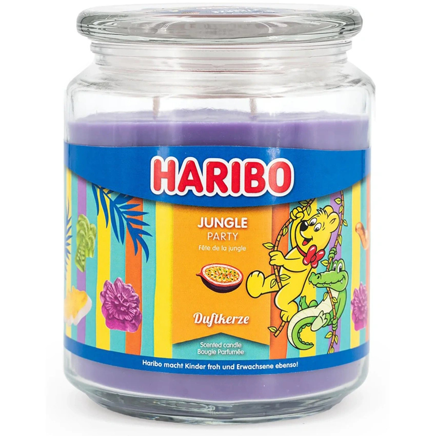 Haribo geurkaars in glas 510 g - Jungle Party