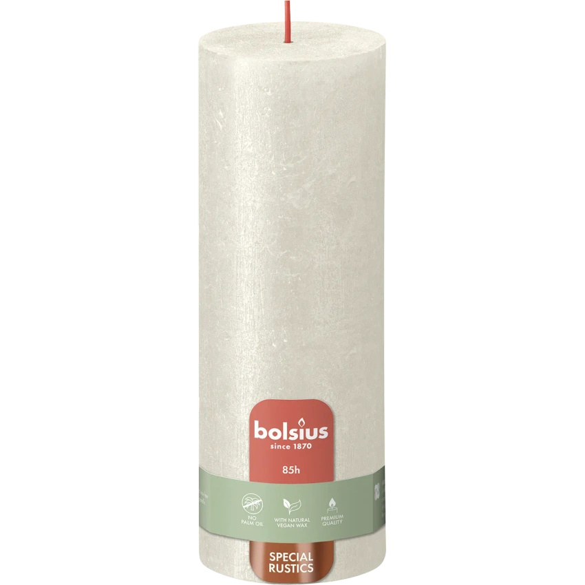 Bolsius Rustic Candela tronco metallizzata 190/68 mm - Avorio metallizzato