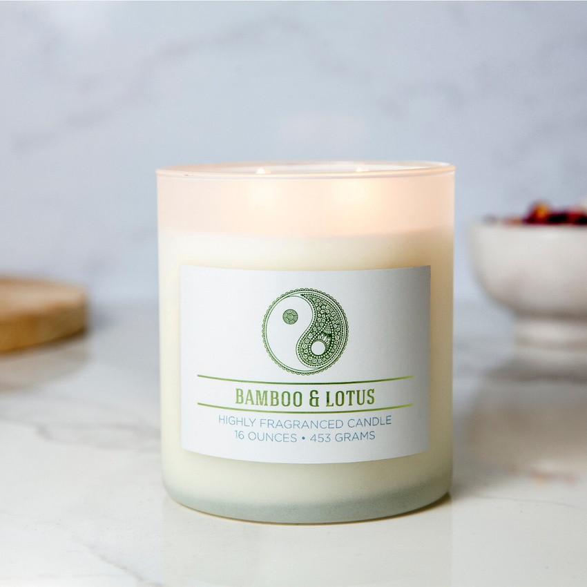 Colonial Candle Wellness grand pot bougie parfumée mélange de soja 16 oz 453 g - Bamboo & Lotus