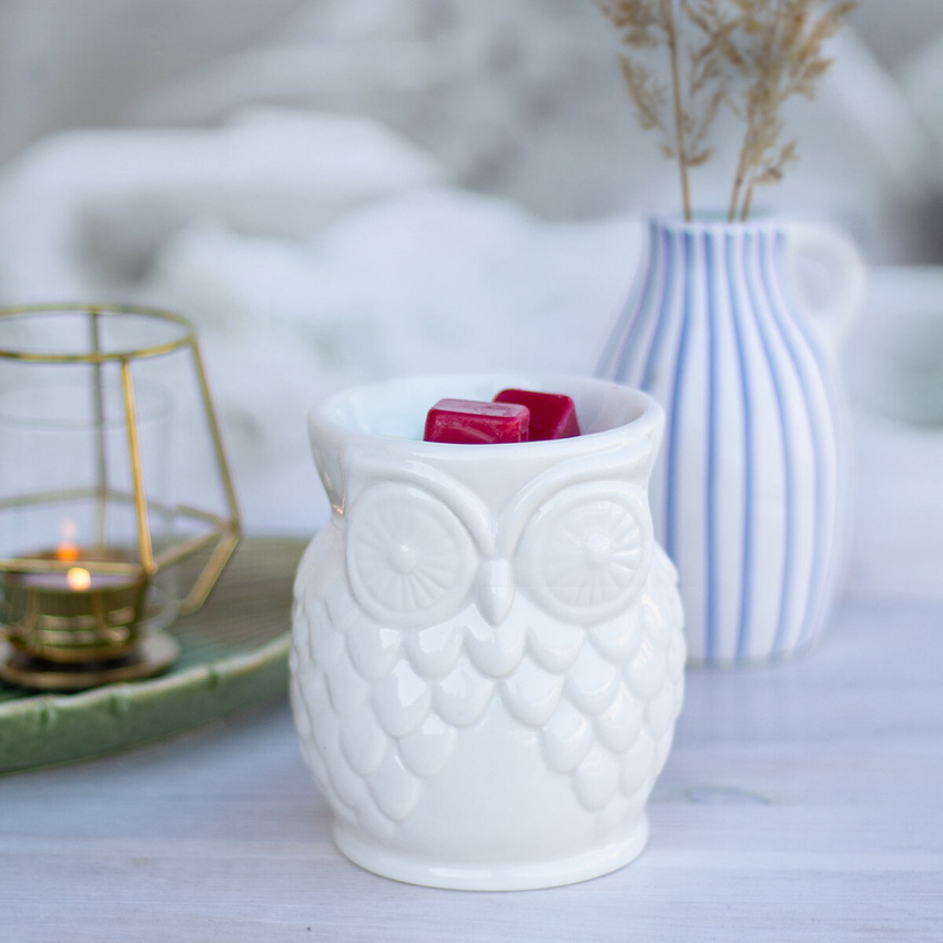 Brûle parfum Owl Blanc céramique hibou