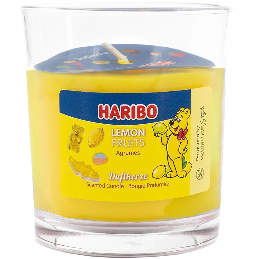 Bougie parfumée en verre Haribo 135 g - Lemon Fruits
