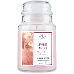Świeca zapachowa sojowa w szkle Purple River 623 g - Sweet Angel