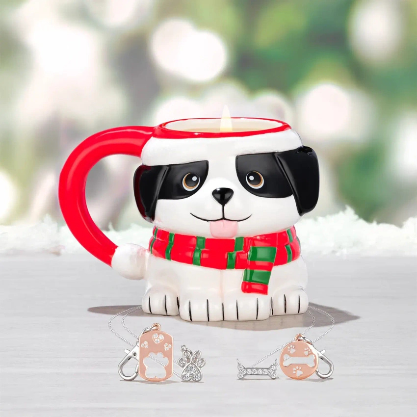 Vela perfumada con collar Charmed Aroma - Holiday Dog Mug