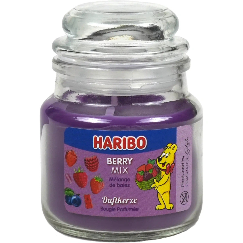 Haribo pequeña vela perfumada en vaso 85 g - Berry Mix