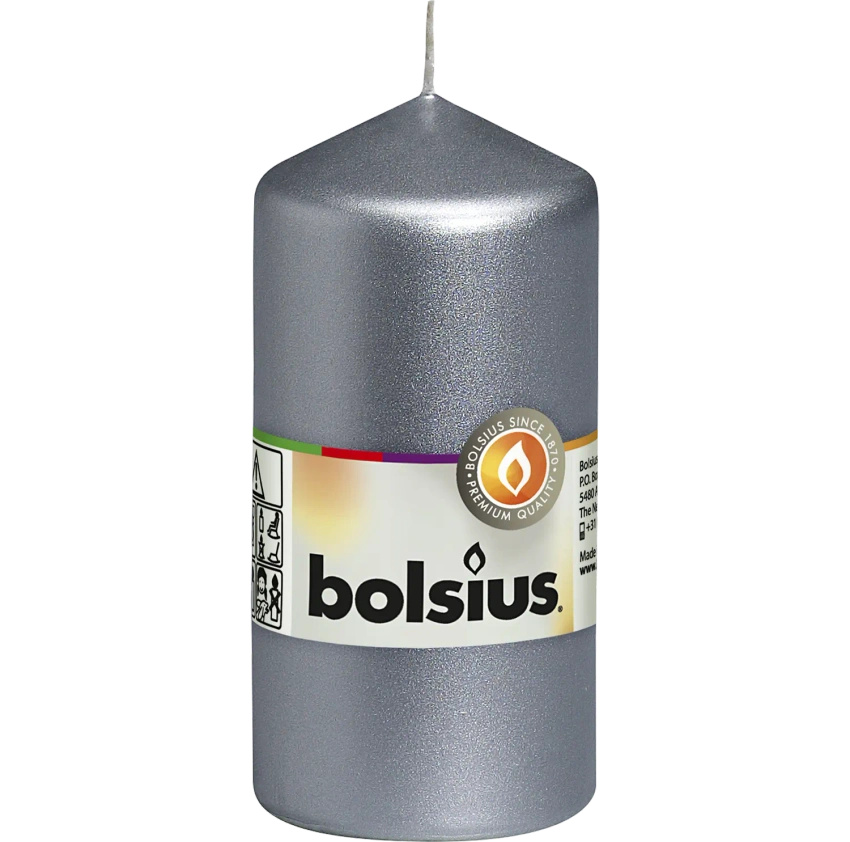 Bolsius 120/58 mm trunk candle - Silver