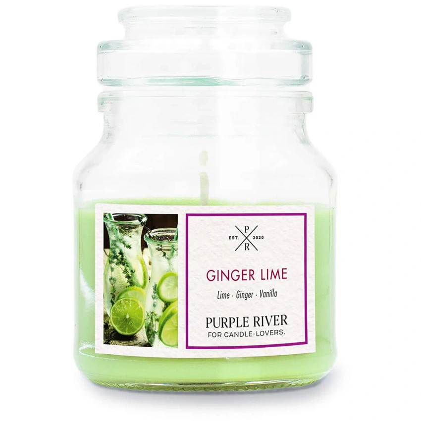 Soy scented candle in glass Purple River 113 g - Ginger Lime
