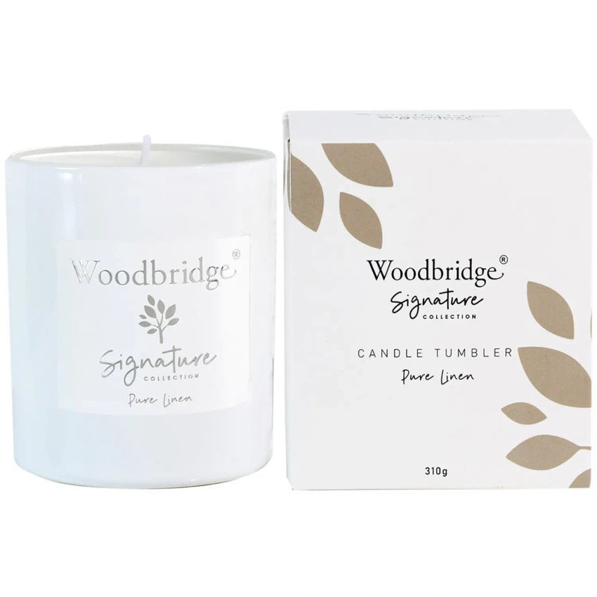 Woodbridge Signature vela perfumada en vaso - Pure Linen 310 g