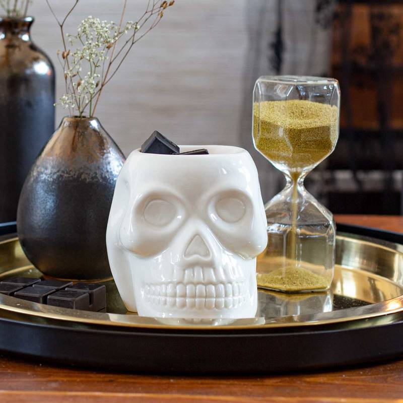Brucia essenze Skull Bianco ceramica cranio