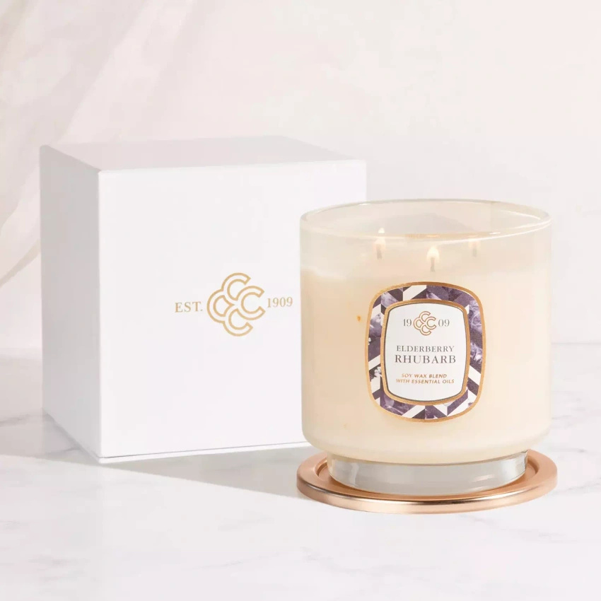 Bougie parfumée luxueuse Elderberry Rhubarb Colonial Candle