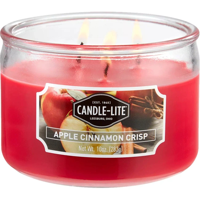 Natural scented candle 3 wicks Apple Cinnamon Crisp Candle-lite
