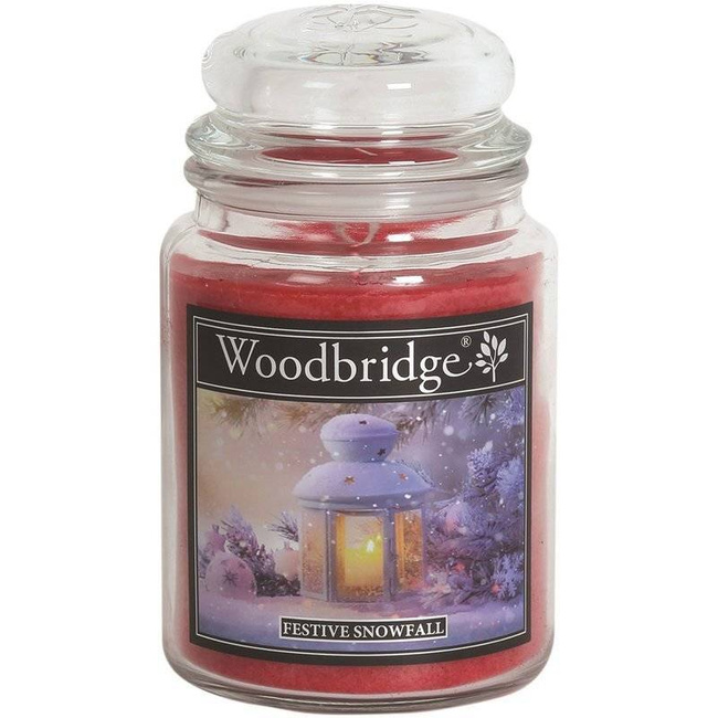 Christmas scented candle in glass large Woodbridge - Festive Snowfall