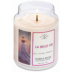 Bougie parfumée de soja en verre Purple River 623 g - La Belle Vie
