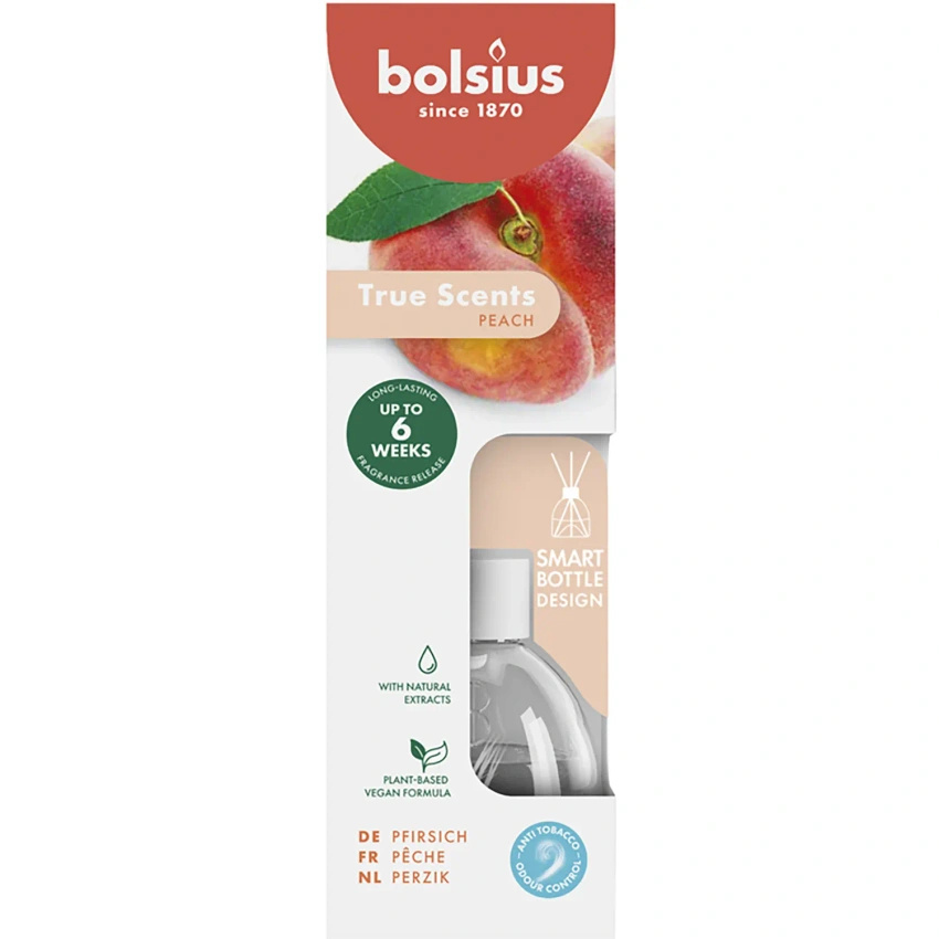 Bolsius True Scents dyfuzor zapachowy 60 ml - Peach