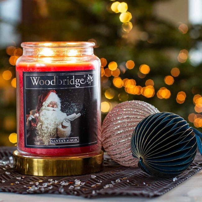 Vianočná vonná sviečka v skle veľká Woodbridge - Santa's Magic