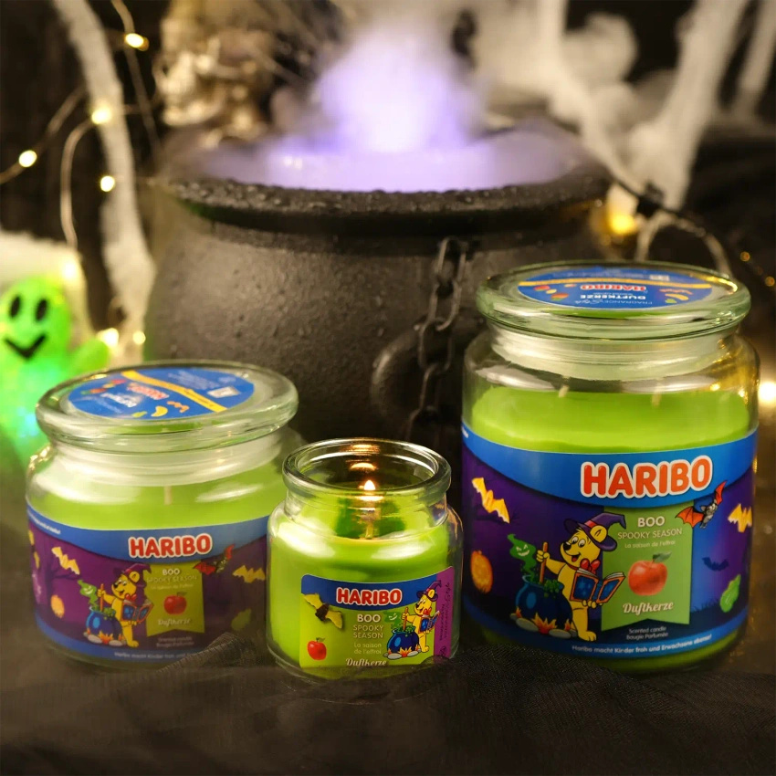 Haribo pequeña vela perfumada en vaso 85 g - Boo Halloween