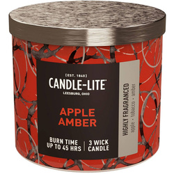 Scented candle natural 3 wicks Candle-lite Everyday 396 g - Apple Amber