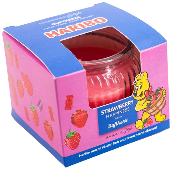 Haribo mała świeca zapachowa w pudełku 85 g - Strawberry Happiness