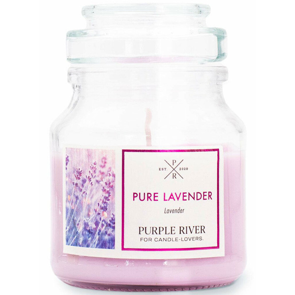 Натуральная ароматическая свеча Purple River соя в стеклянной посуде 4 унции 113 г - Pure Lavender (Чистая лаванда)